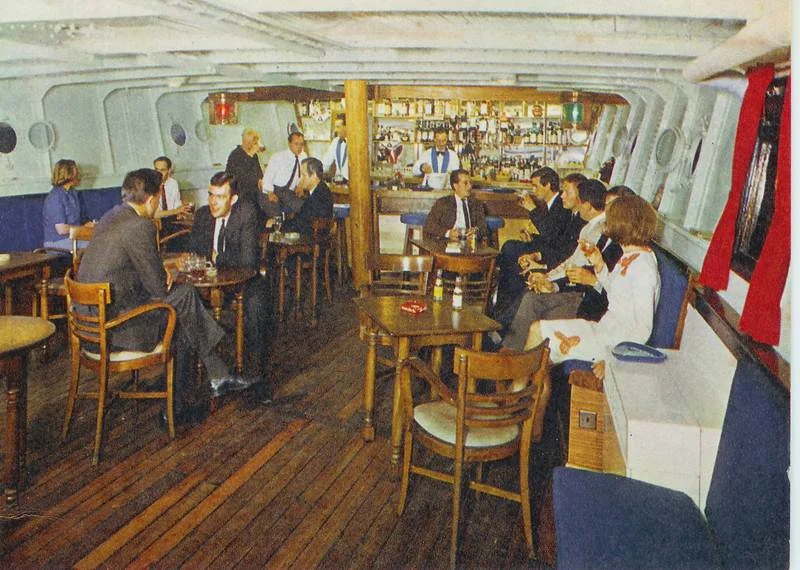 Forward Saloon. J Arthur Dixon postcard.