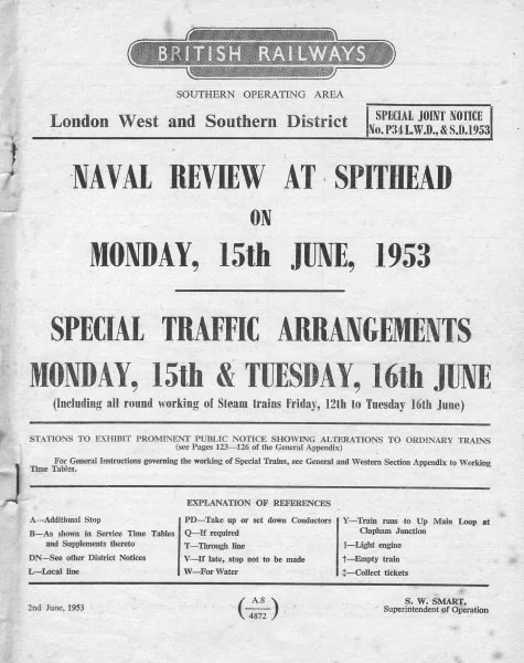 Railway special trains notice.