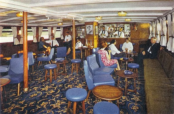 Aft Saloon. J Arthur Dixon postcard